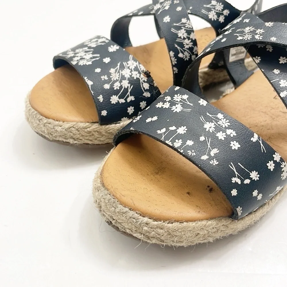 OshKosh B'gosh toddler girls dark blue floral print espadrille sandals